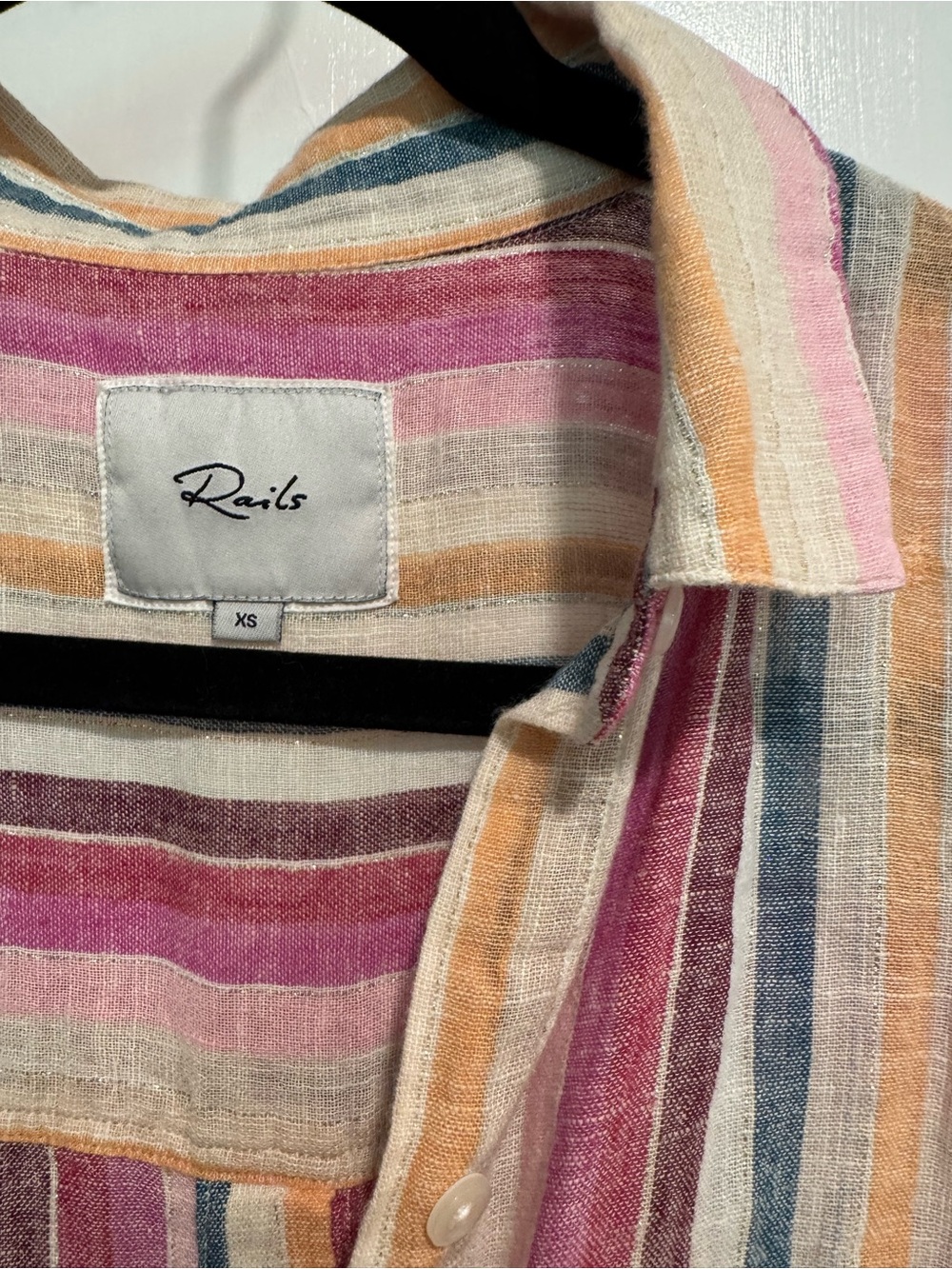 Rails Multicolor Striped Button-Up — Pink, Peach, Blue & Cream